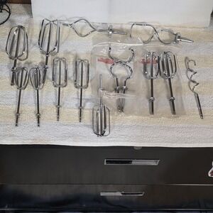Mixer Beaters Set Lot VTG Oster Regency Sunbeam  Dough Hooks Open Beaters 14 Pc
